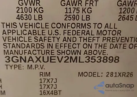 2021 Chevrolet Equinox Awd Lt from USA, damaged, VIN 3GNAXUEV2ML353898